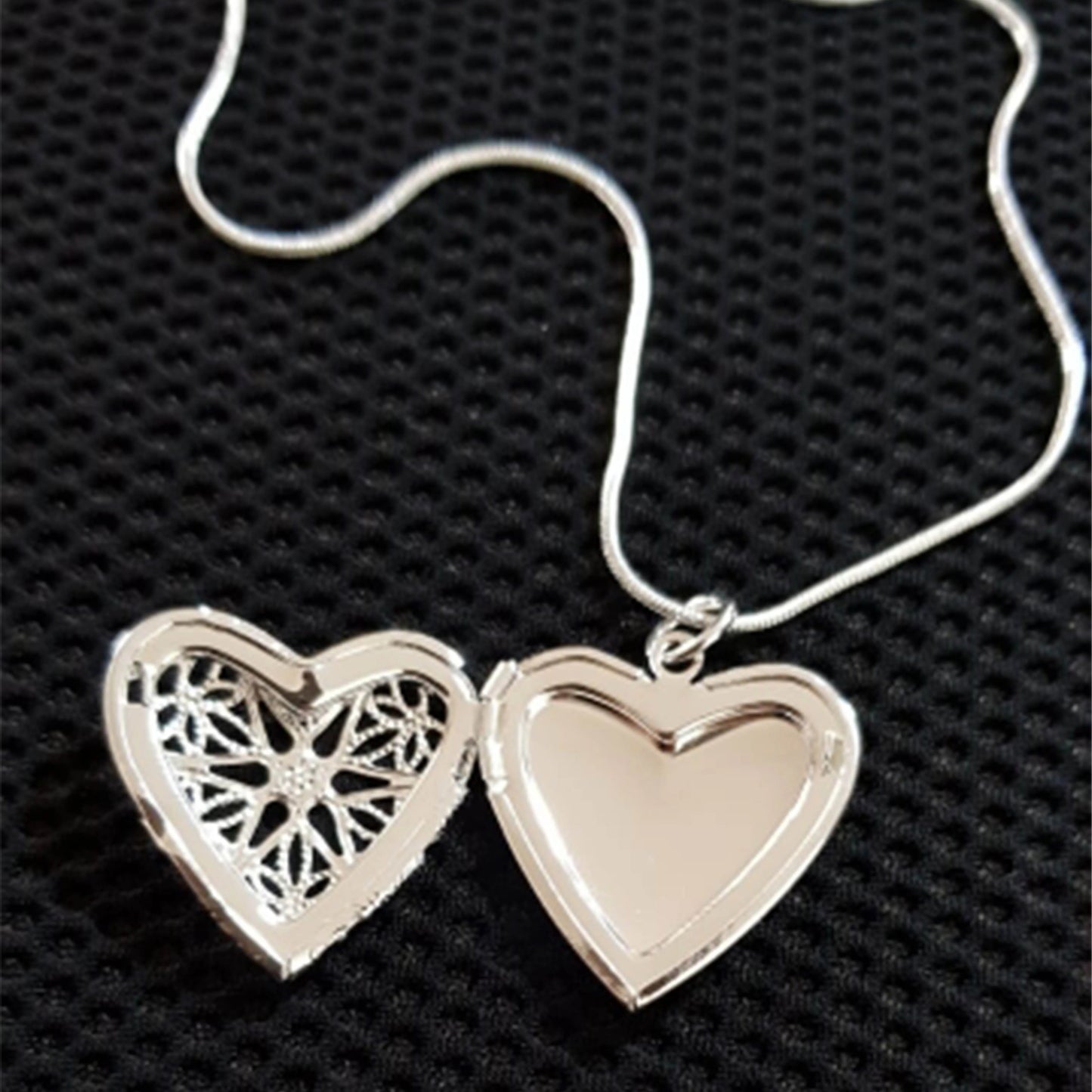925 Sterling Silver Photo Frame Pendant Necklace 60cm