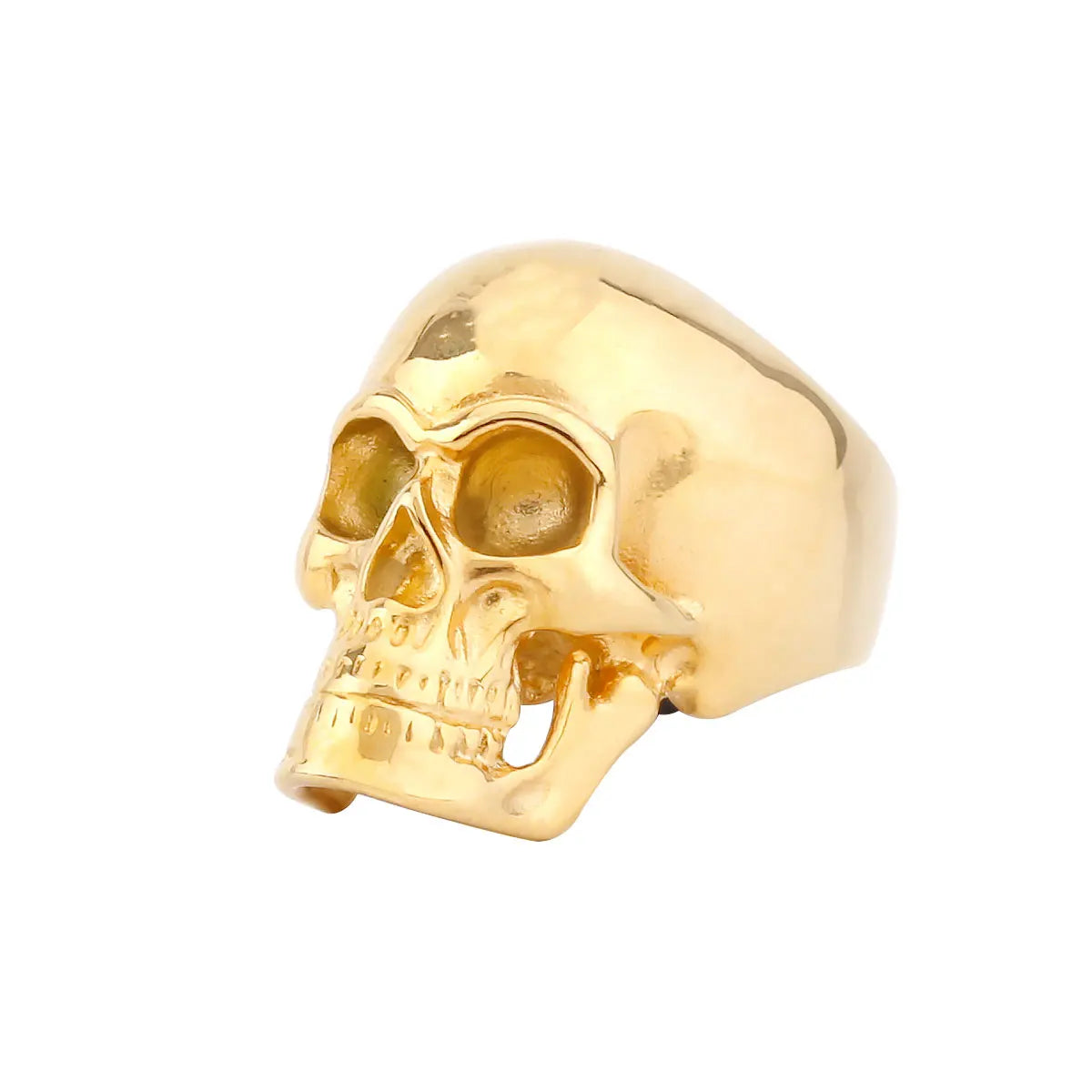 Gothic High Polish Skull Gold/Steel Color Rings for Men Stainless Steel