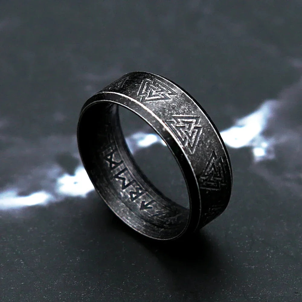 Vintage Stainless Steel Rings For Men Nordic Valknut