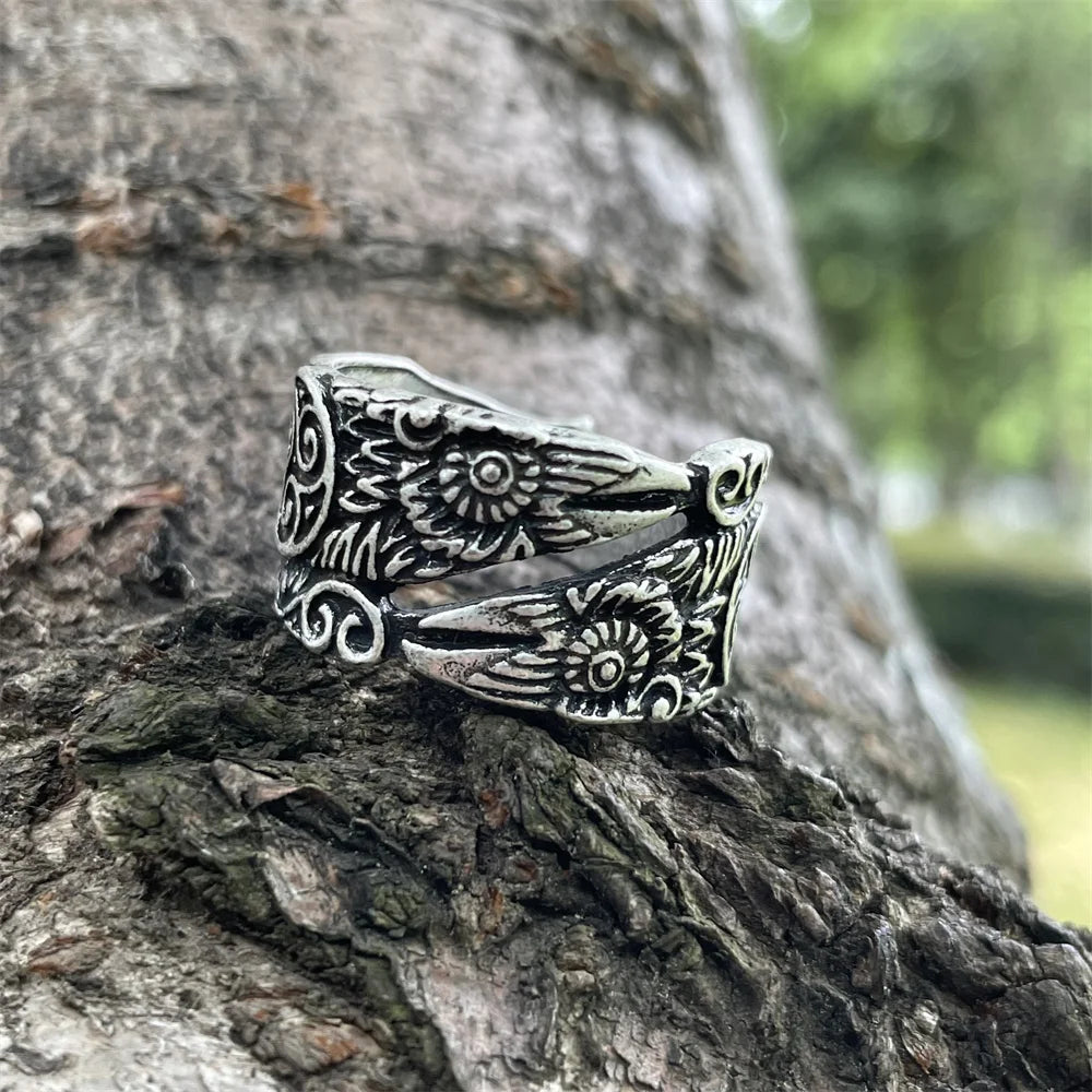 Norse Viking Odin's Raven Ring