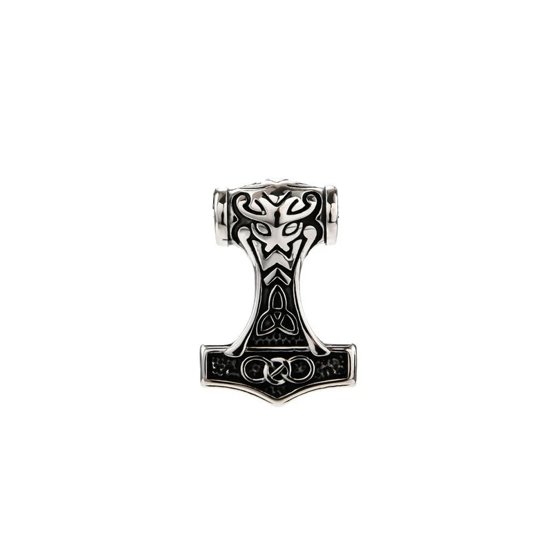 Viking Thor Hammer Pendant Necklace For Men Fashion Gold/Silver Color Stainless Steel