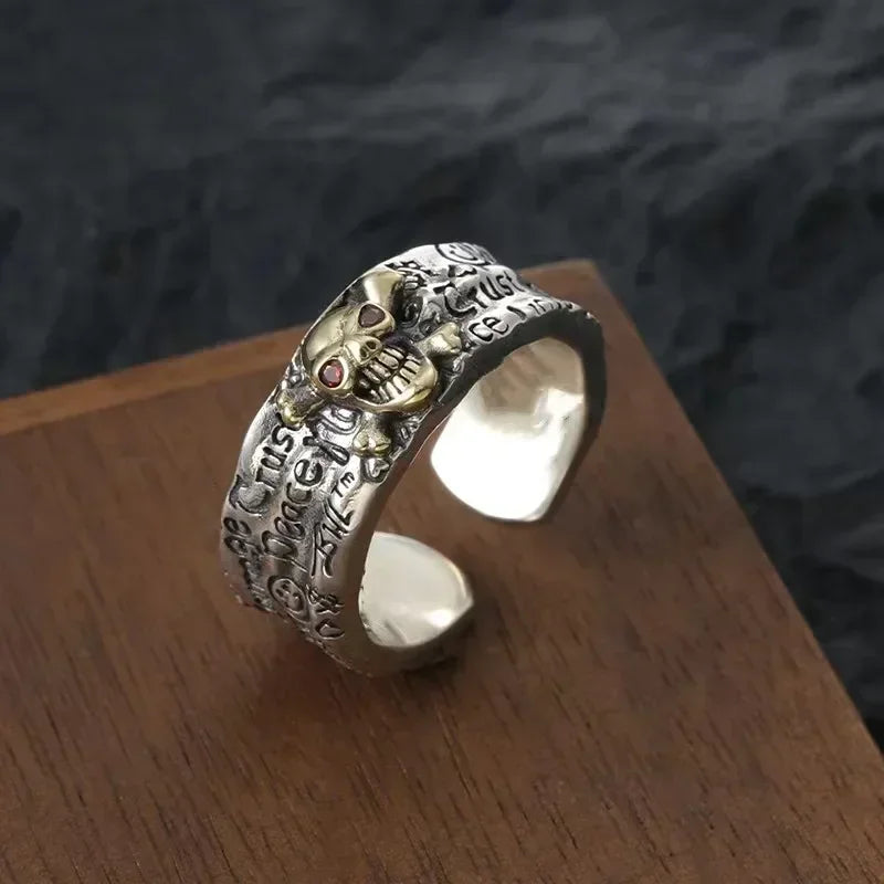 Gothic Skull Crown mens ring