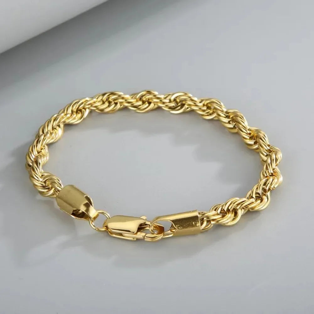 Gorgeous 18k Gold 925 Sterling Silver 4MM 20cm 8in