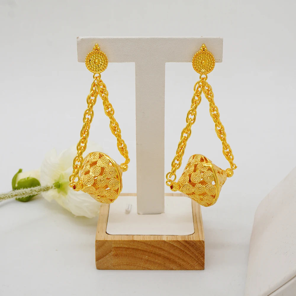 Dubai Jewelry Set Elegant Necklace Earrings Women's
