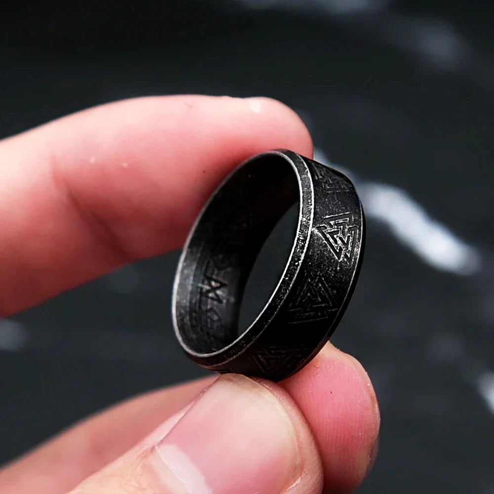 Vintage Stainless Steel Rings For Men Nordic Valknut