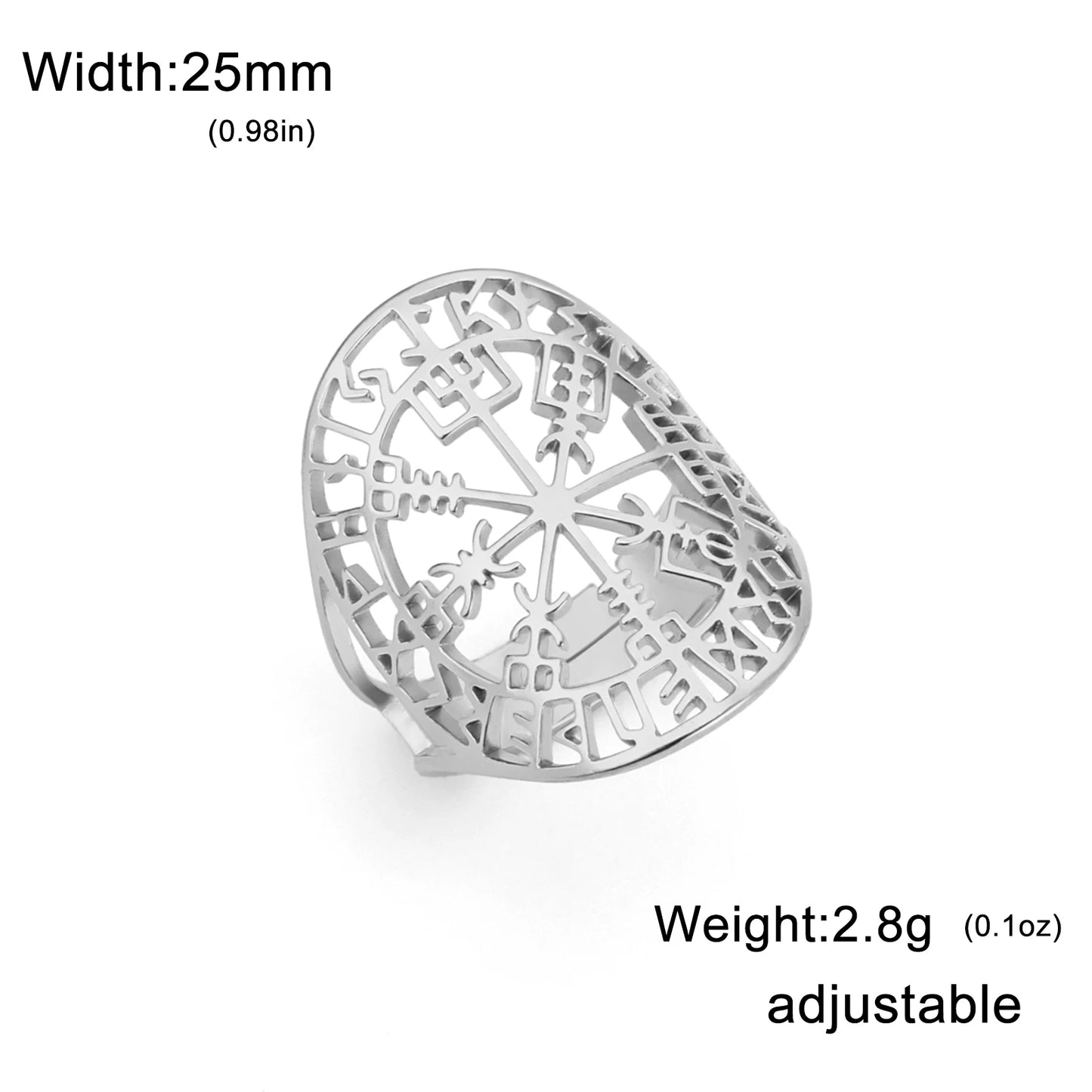 Viking Compass Rings for Men Norse Stainless Steel