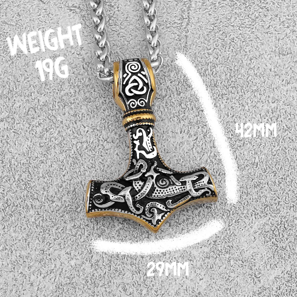 Nordic Viking Thor's Hammer Pendant stainless steel