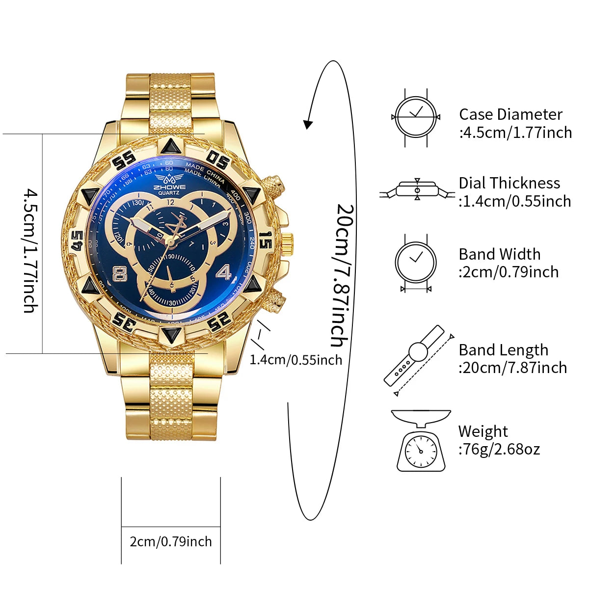 Men's Business Watch Fashionable and Handsome Stainless Steel Quartz Watch