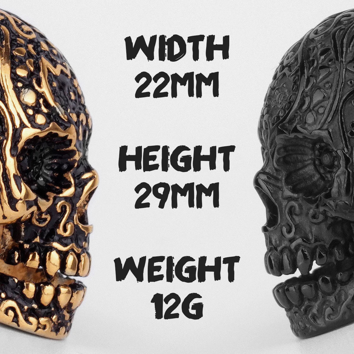 Stainless Steel Gothic Skull Bones Men Rings