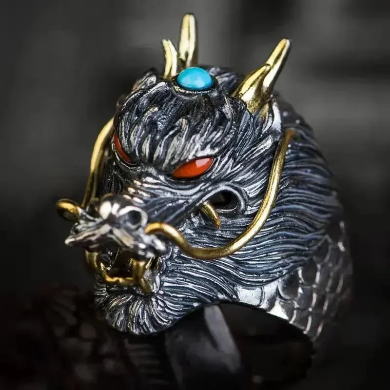 Gothic Skull Crown mens ring