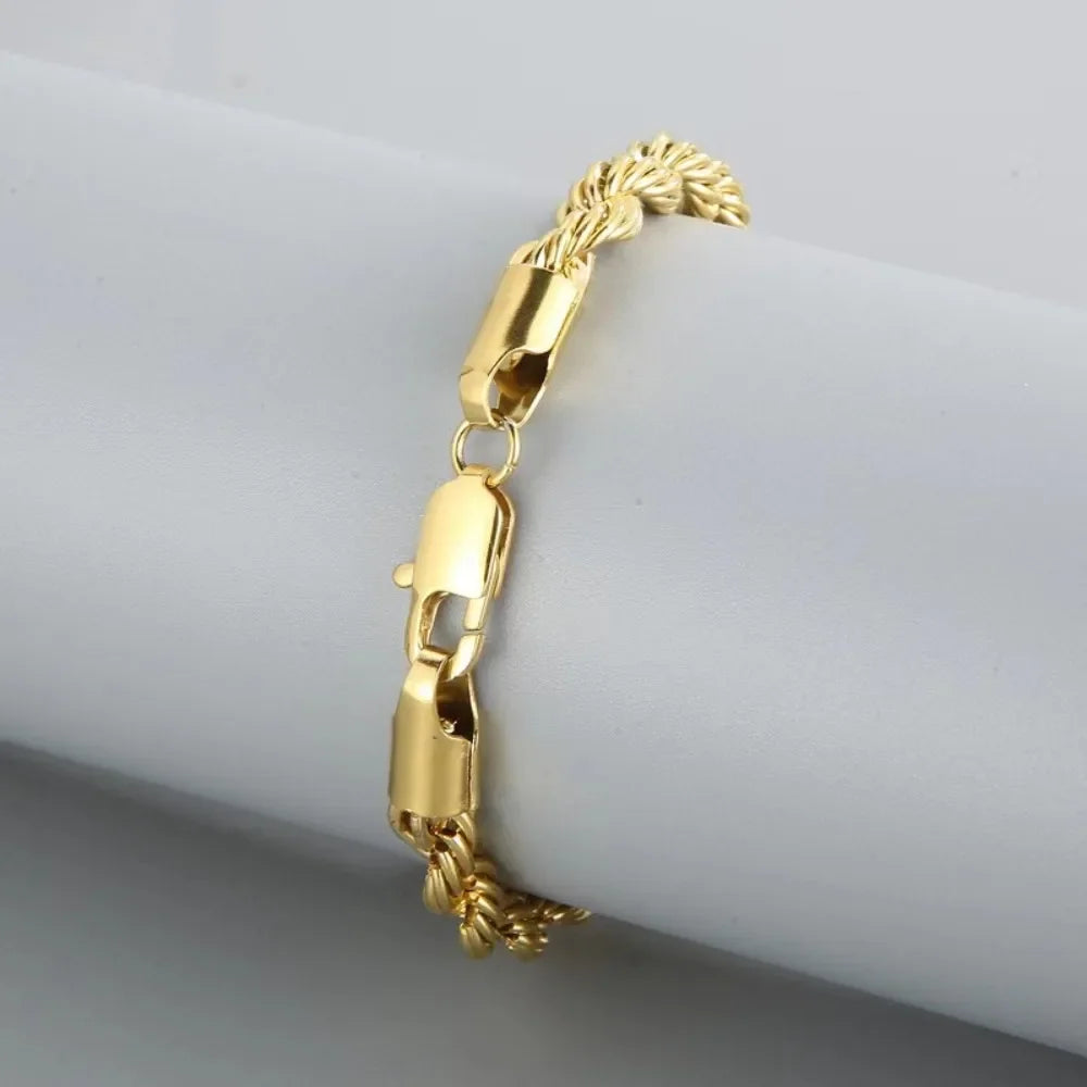Gorgeous 18k Gold 925 Sterling Silver 4MM 20cm 8in