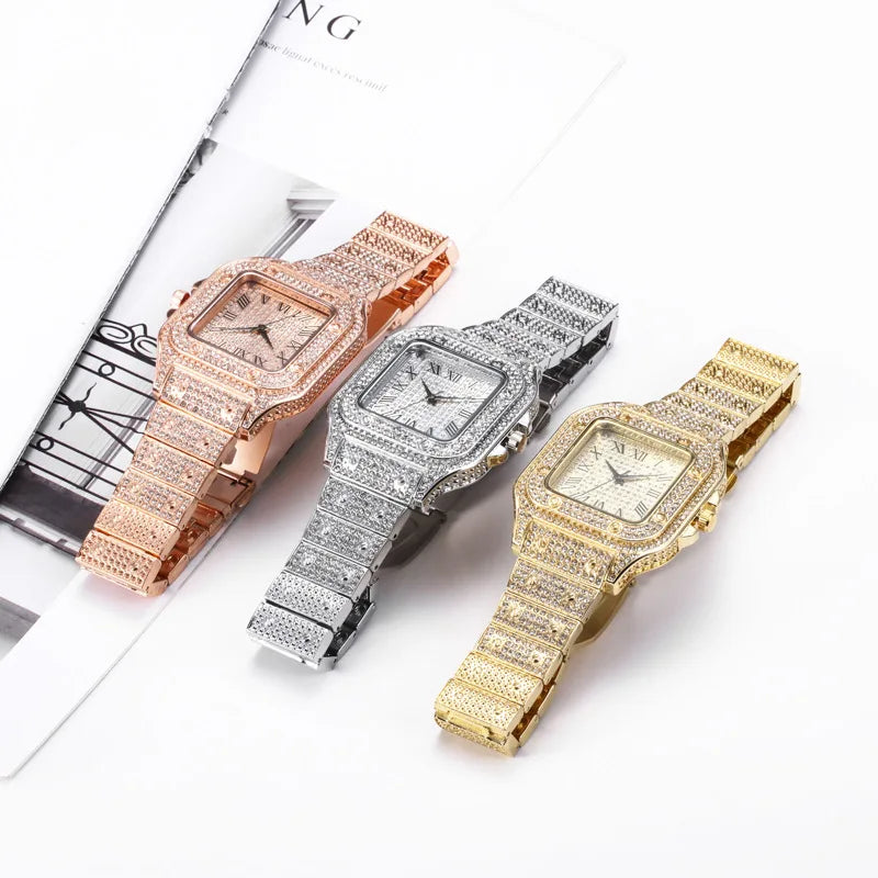 Luxury Diamond Men and Women Watches Gold,silver