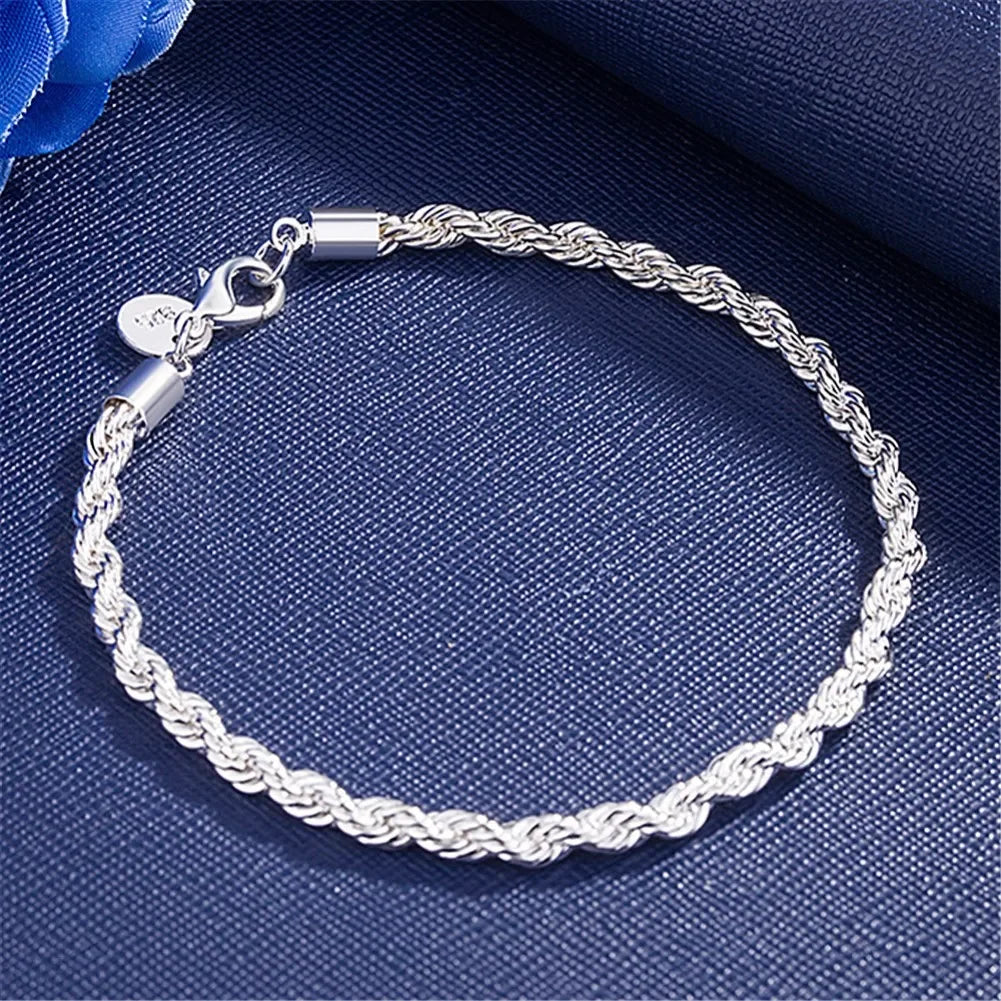 Gorgeous 18k Gold 925 Sterling Silver 4MM 20cm 8in