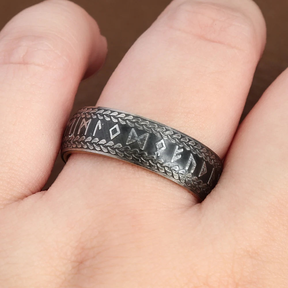 Men Nordic Odin Viking Rune ring