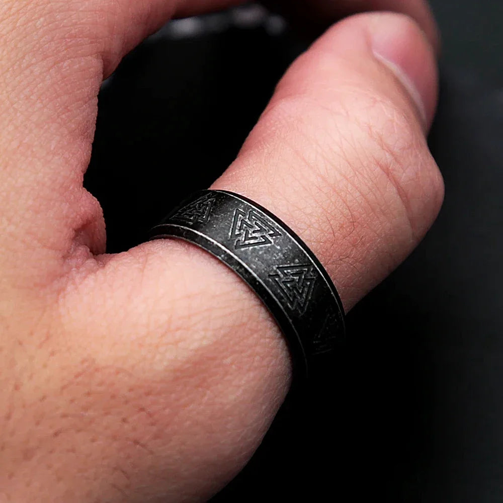 Vintage Stainless Steel Rings For Men Nordic Valknut
