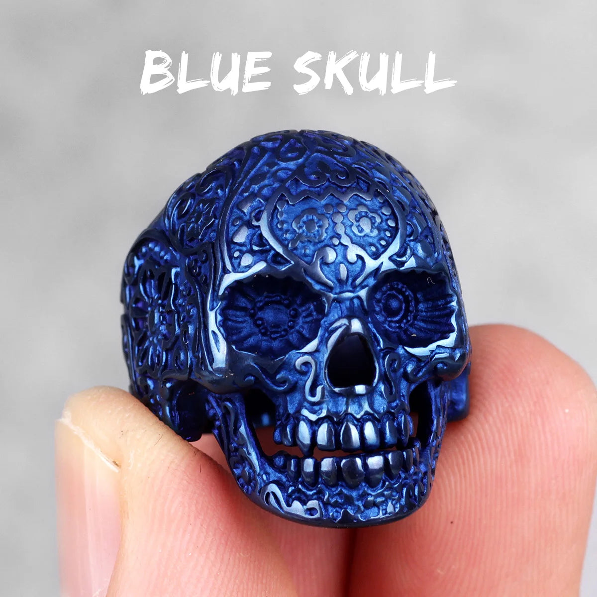 Stainless Steel Gothic Skull Bones Men Rings
