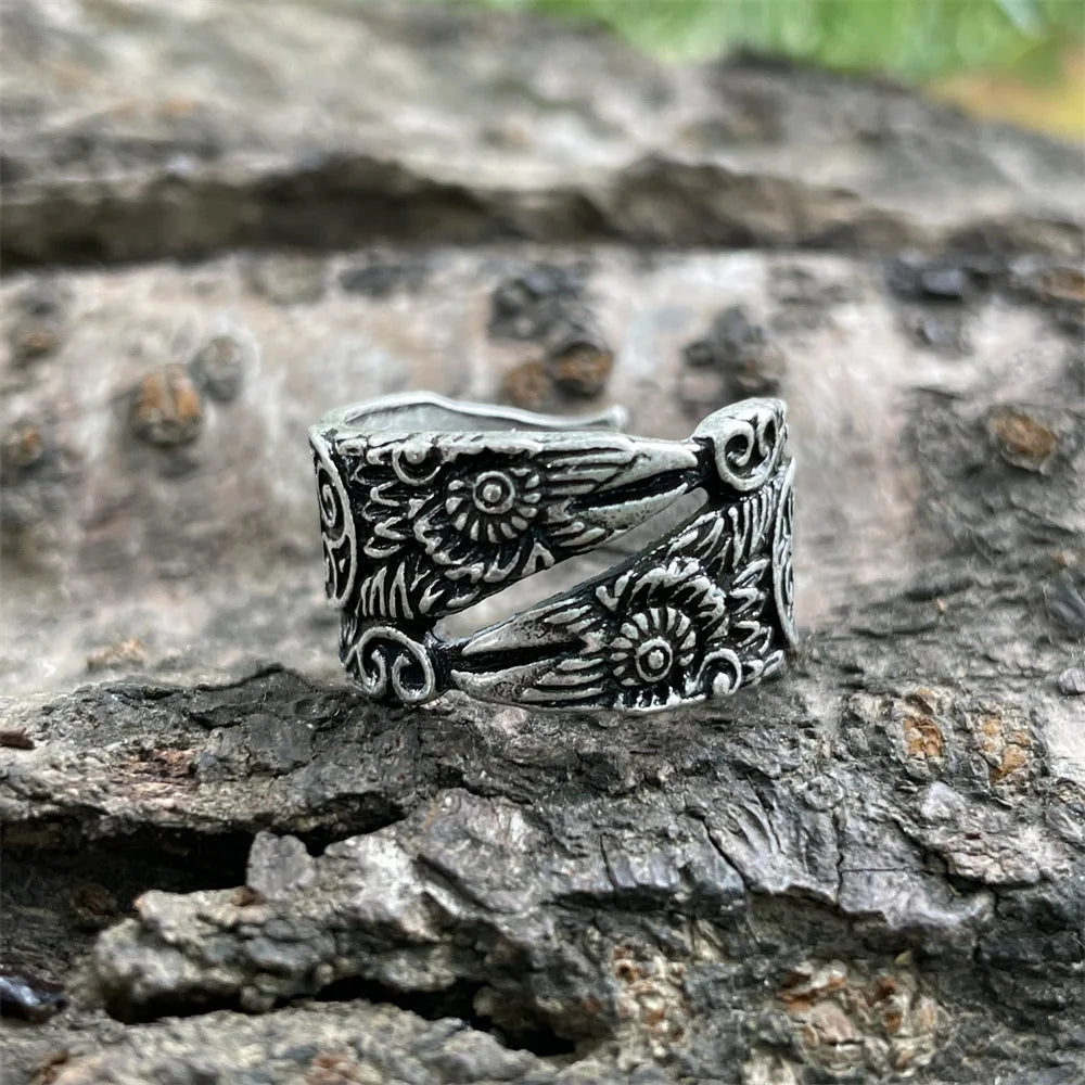 Norse Viking Odin's Raven Ring