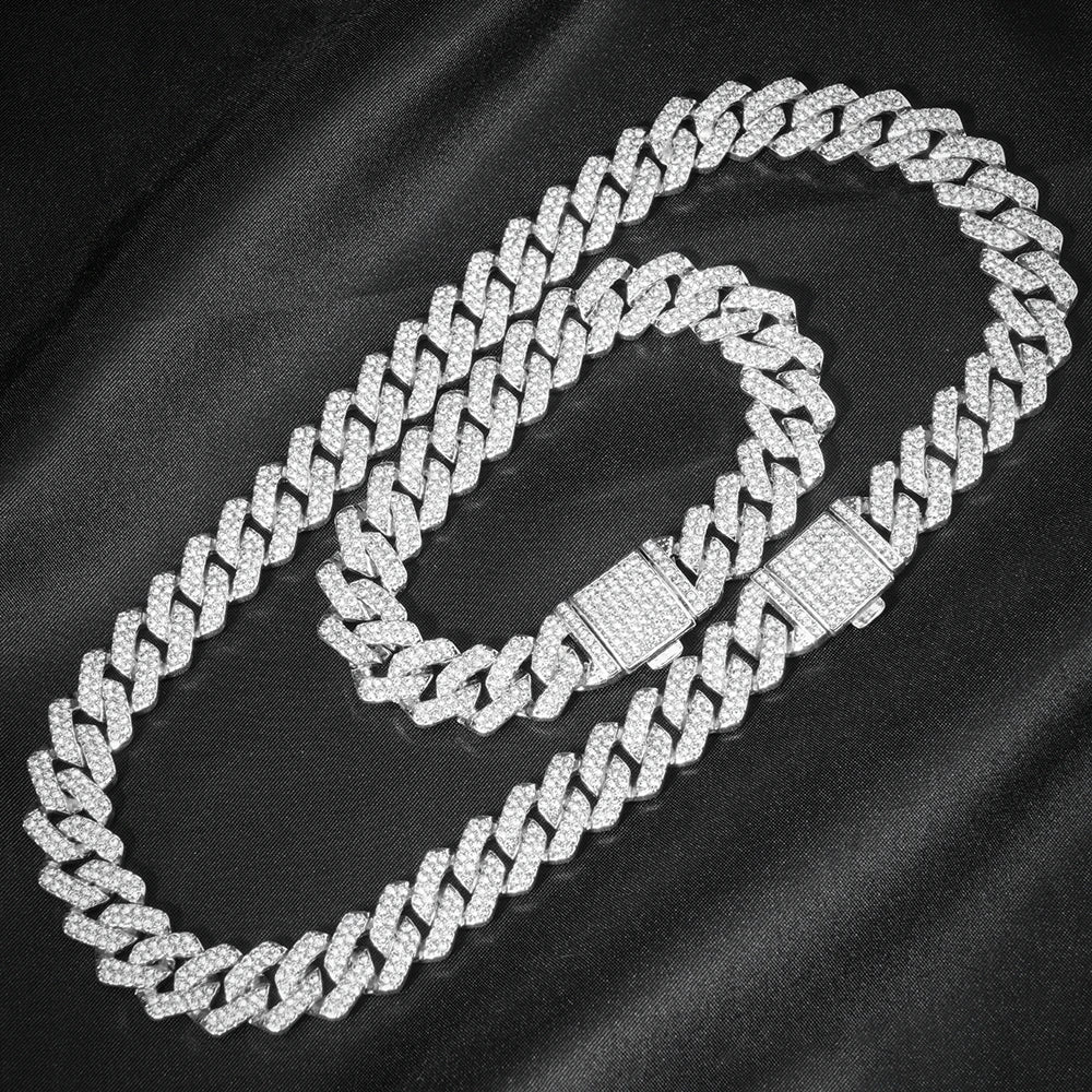 3pcs Cuban Chain+Watch+Bracelet set for men