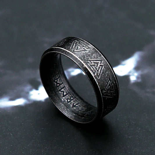 Vintage Stainless Steel Rings For Men Nordic Valknut