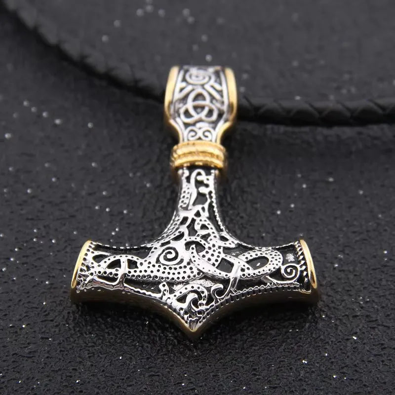 925 Sterling Silver Viking thor's hammer pendant necklace