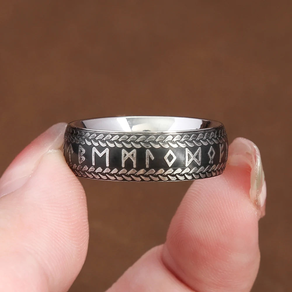 Men Nordic Odin Viking Rune ring